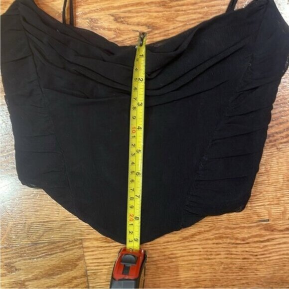 White Fox Boutique Corset Top Cropped Bustier Draped Black Whimsygoth Size XS - Picture 12 of 16